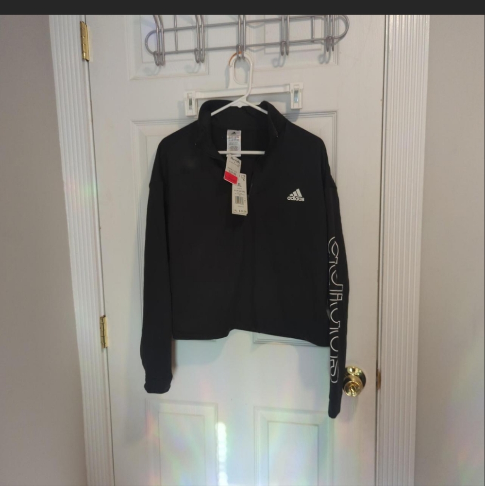 NWT Black Adidas 3/4 Zip